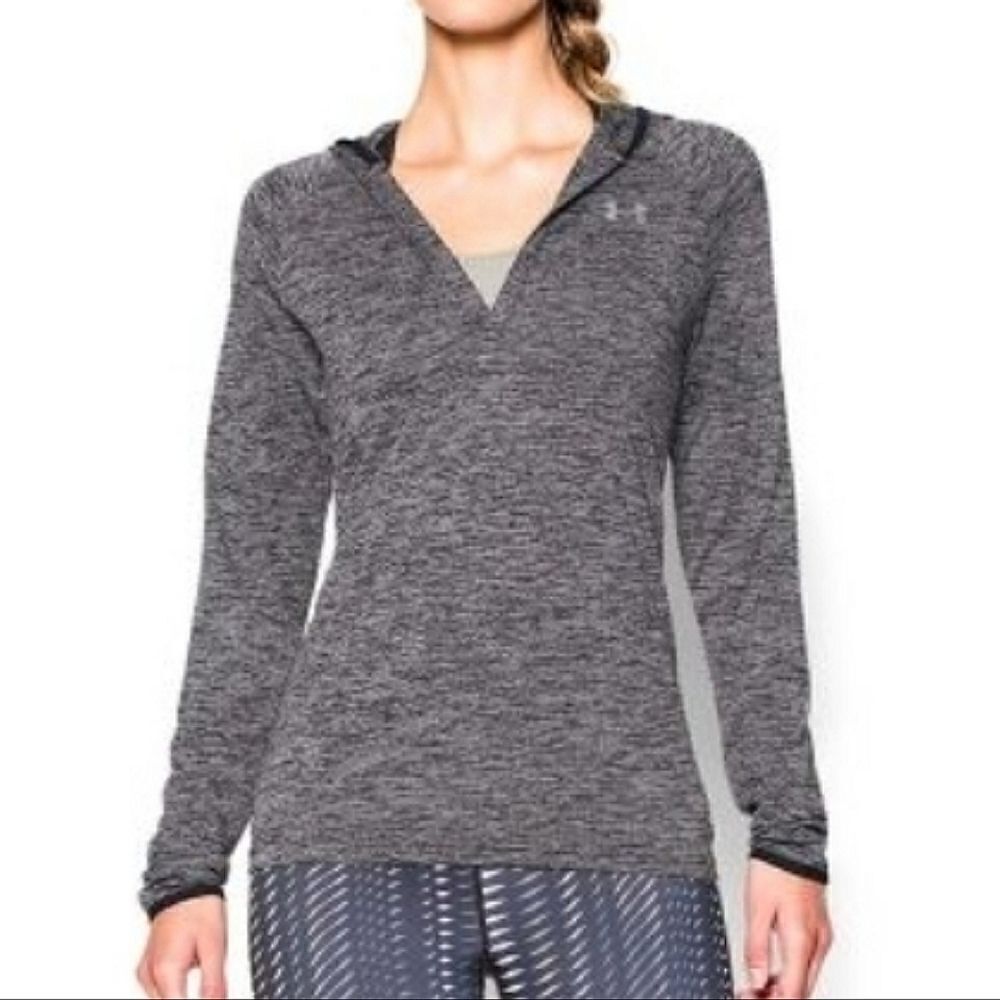 Under Armour Women's HeatGear Long Sleeve Black Heather Hoody